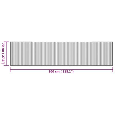 vidaXL paklājs, taisnstūra forma, dabīga krāsa, 70x300 cm, bambuss