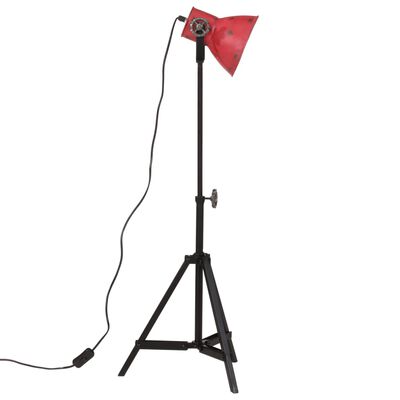 vidaXL grīdas lampa, 25 W, bružāti sarkana, 35x35x65/95 cm E27
