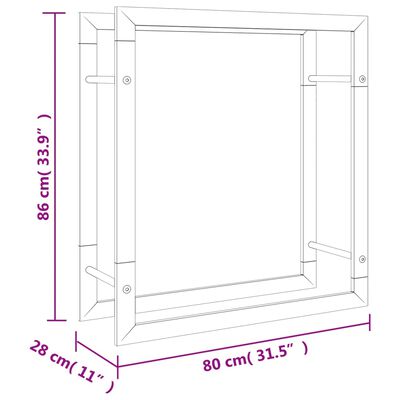 vidaXL malkas statīvs, 80x28x86 cm, nerūsējošais tērauds