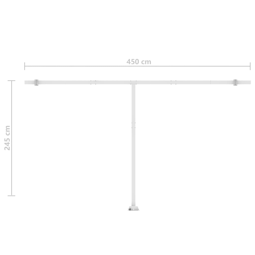 vidaXL izvelkama markīze ar kātu, 500x300 cm, manuāla, oranža/brūna