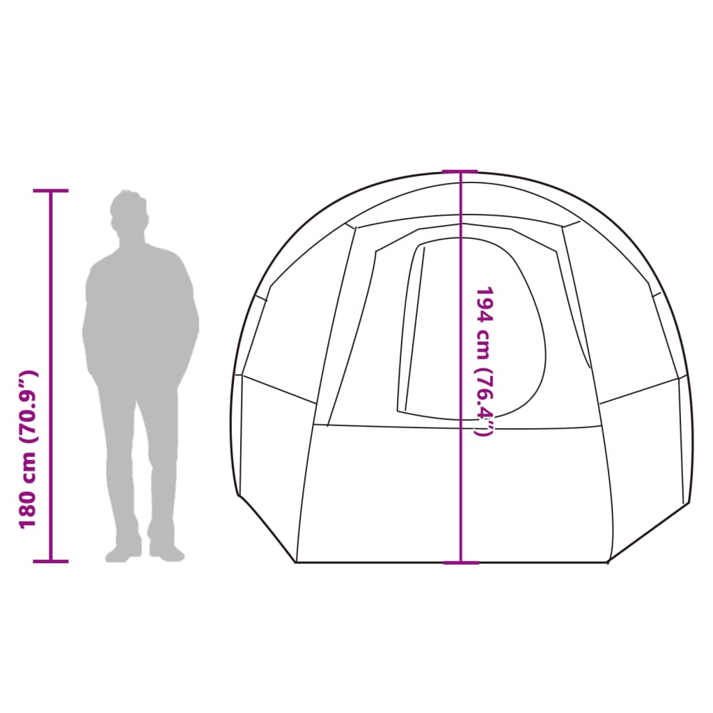 vidaXL kempinga telts 4 personām, pelēka, oranža, ūdensnecaurlaidīga