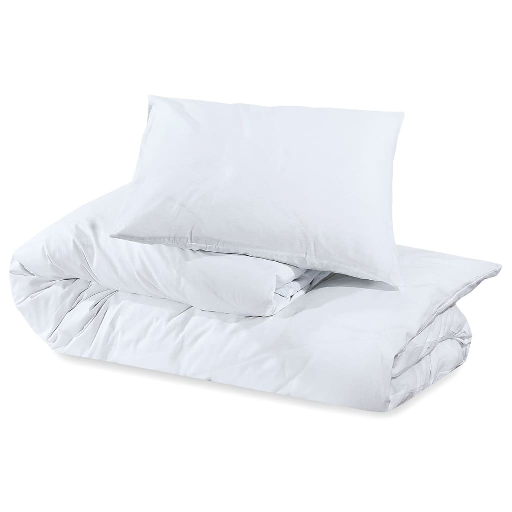 vidaXL gultasveļas komplekts, balts, 155x220 cm, viegla mikrošķiedra