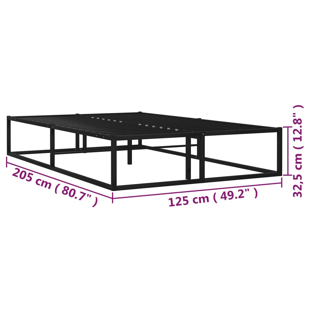 vidaXL gultas rāmis, melns metāls, 120x200 cm