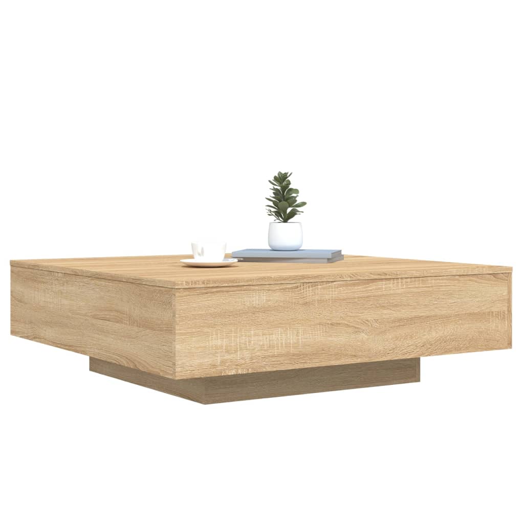 vidaXL kafijas galdiņš, ozola krāsa, 100x100x31 cm, inženierijas koks