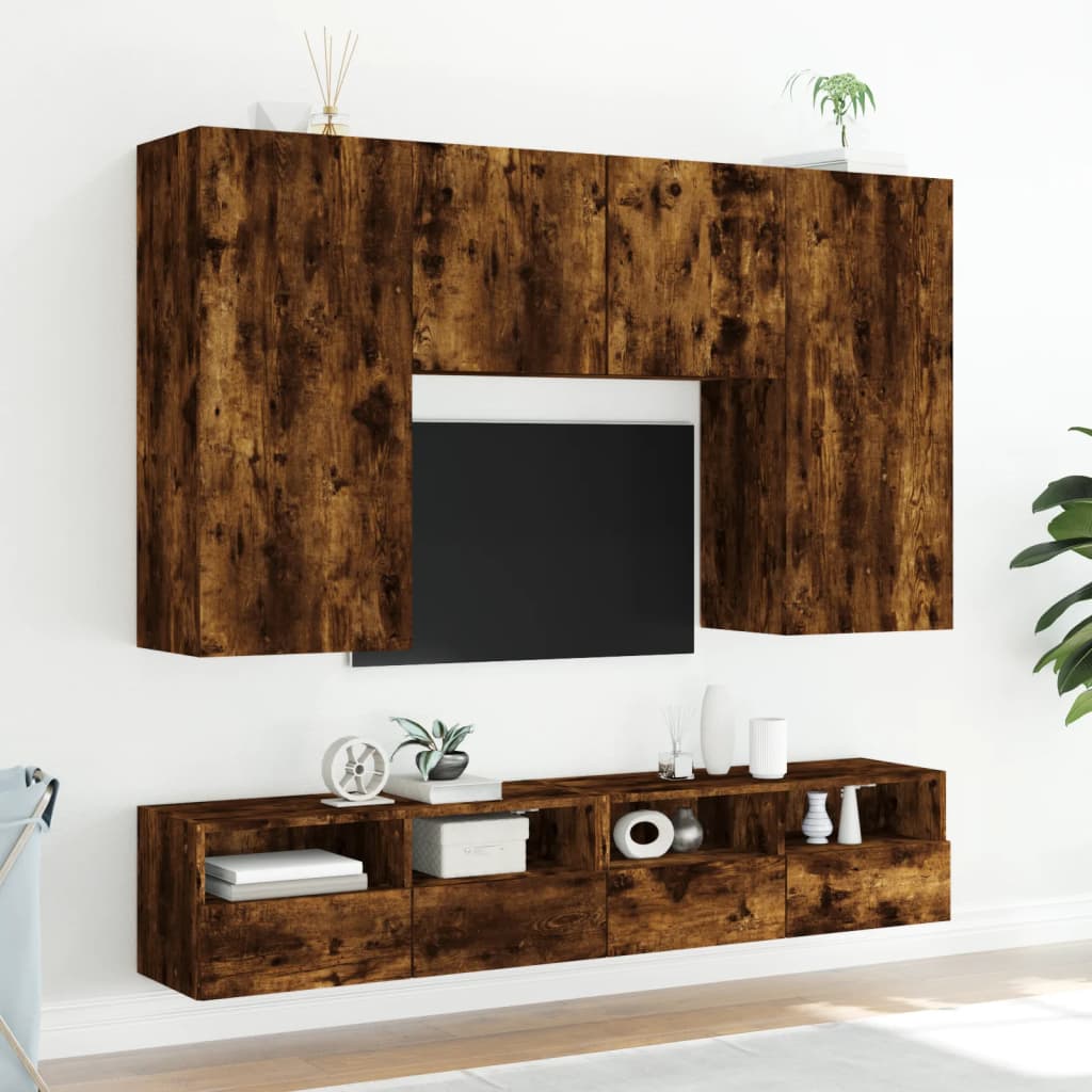 vidaXL TV sienas skapītis, koka krāsa, 80x30x30 cm, inženierijas koks