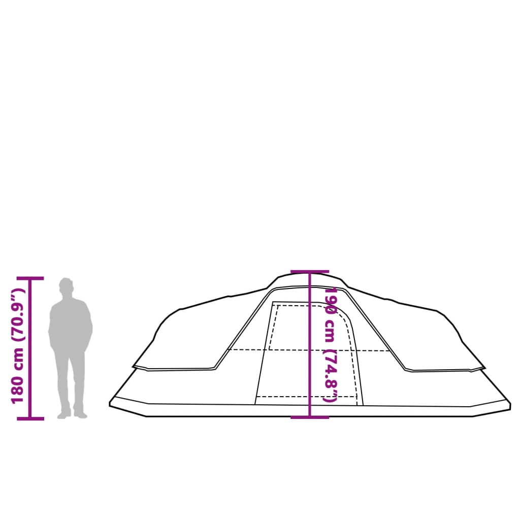 vidaXL ģimenes telts 9 personām, zila, ūdensnecaurlaidīga