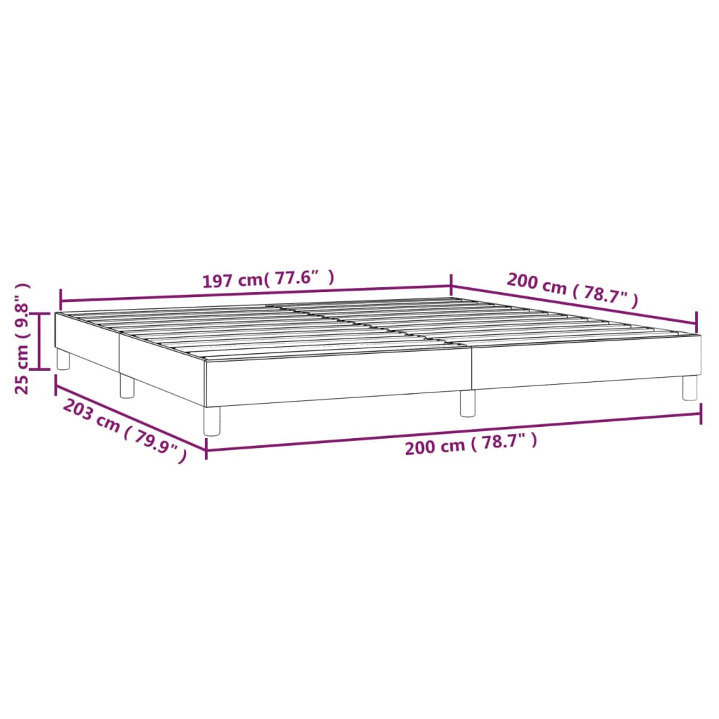 vidaXL gultas rāmis, kapučīno krāsas, 200x200 cm, mākslīgā āda