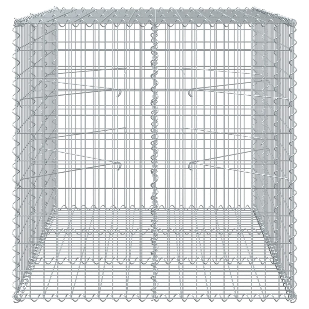 vidaXL gabiona grozs ar vāku, 150x100x100 cm, cinkota dzelzs