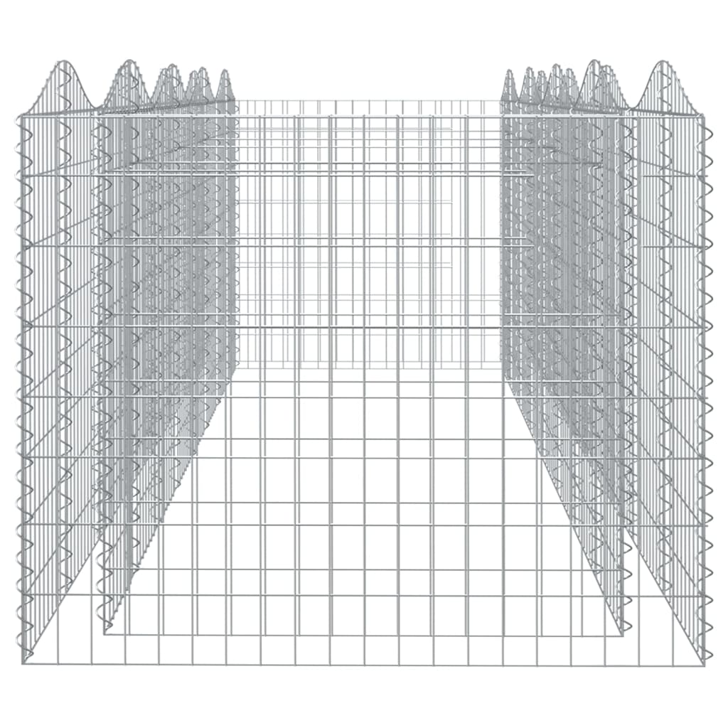 vidaXL arkveida gabiona grozs, 400x100x100 cm, cinkota dzelzs