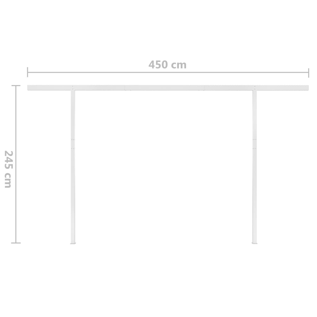 vidaXL izvelkama markīze ar LED un vēja sensoru, 5x3 m, zila ar baltu