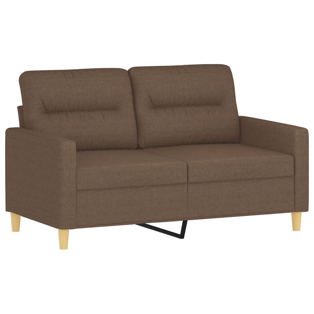 vidaXL trīsdaļīgs dīvānu komplekts ar spilveniem, brūns audums