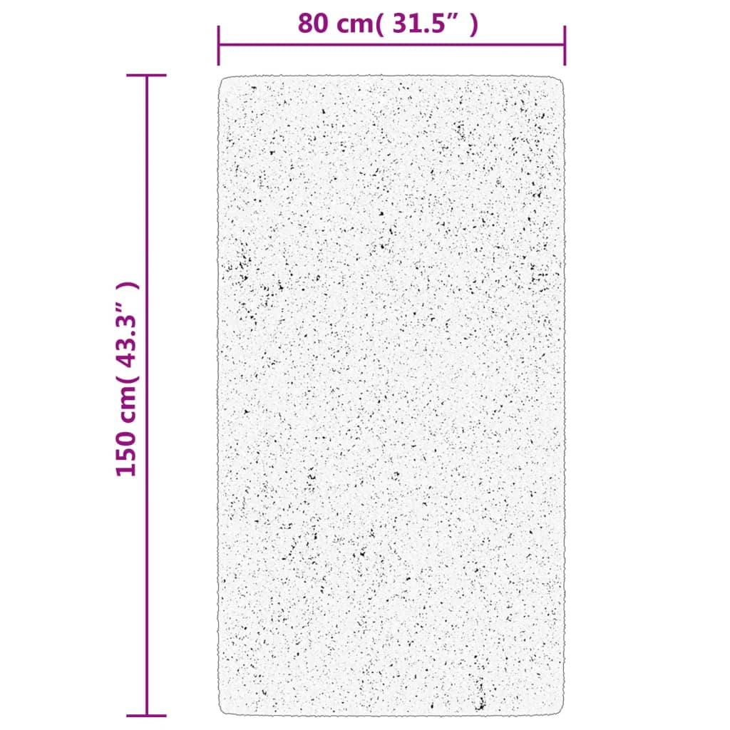 vidaXL paklājs PAMPLONA, 80x150 cm, Shaggy moderns bēšs antracītpelēks