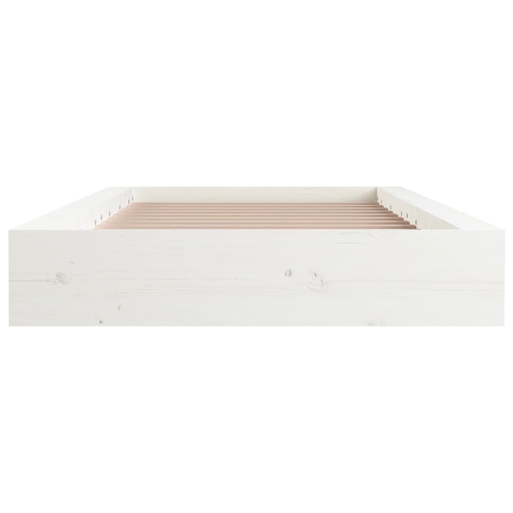 vidaXL gultas rāmis, balts, 90x190 cm, 3FT, vienvietīgs, masīvkoks
