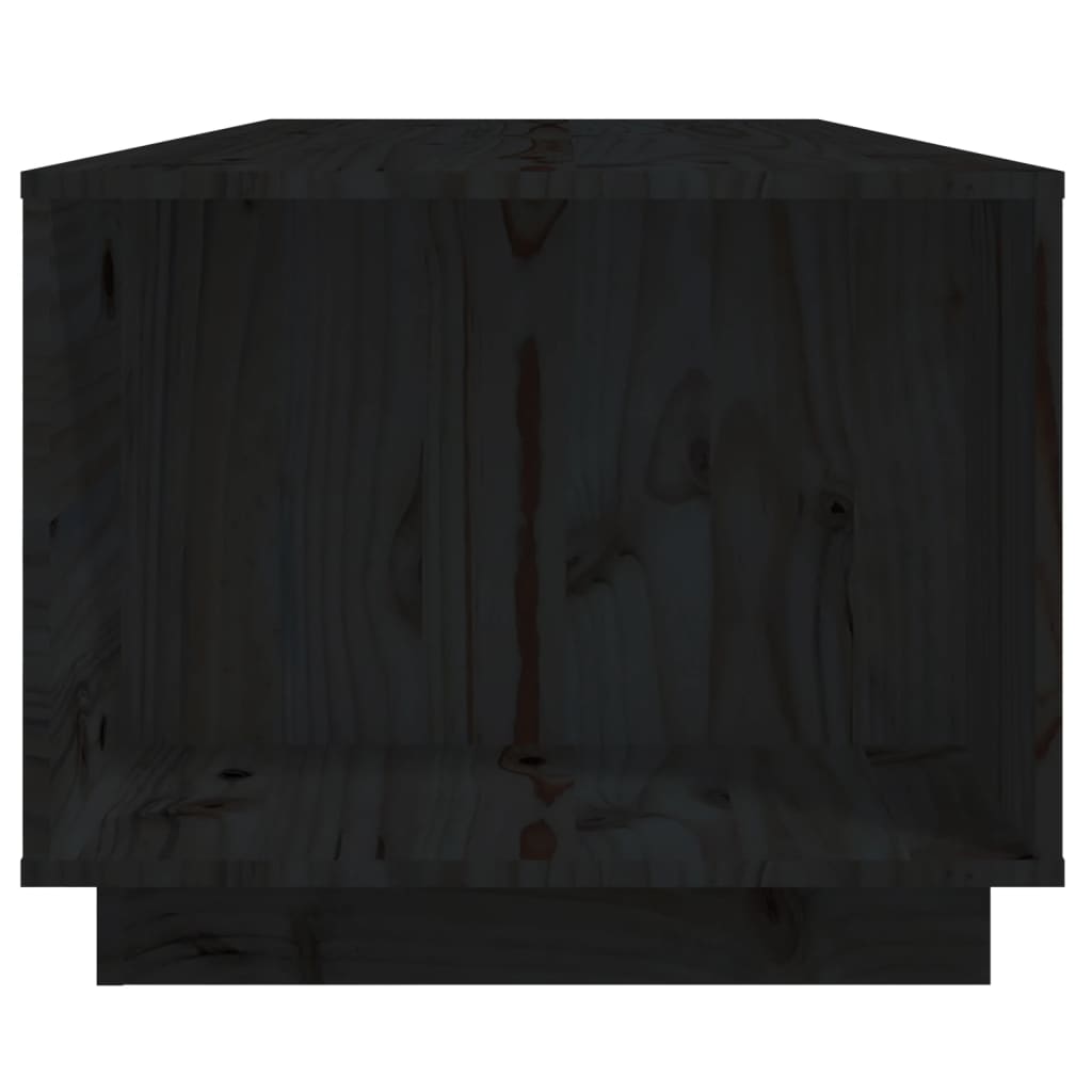 vidaXL kafijas galdiņš, melns, 110x50x40 cm, priedes masīvkoks