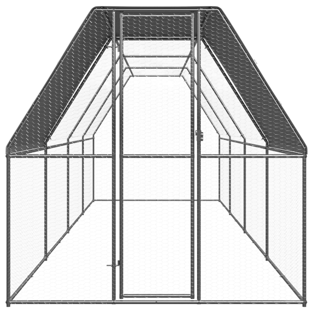 vidaXL vistu būris, 2x8x2 m, cinkots tērauds