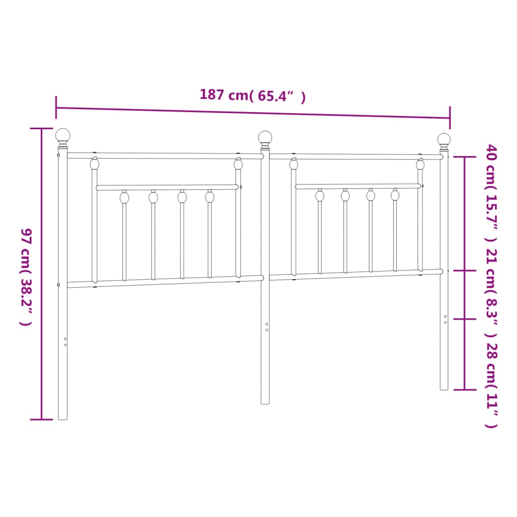 vidaXL gultas galvgalis, balts, 180 cm