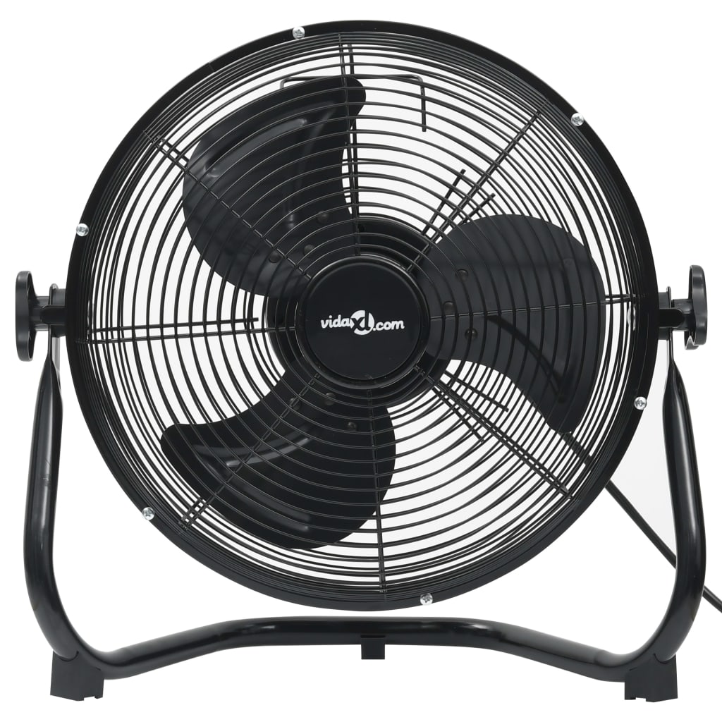 vidaXL grīdas ventilators ar 3 ātrumiem, 55 cm, 100 W, melns
