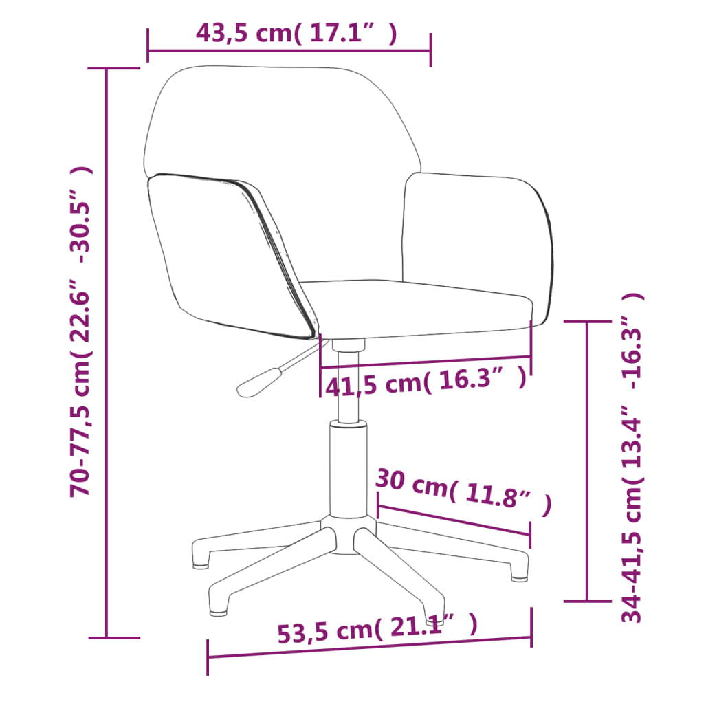 vidaXL grozāmi virtuves krēsli, 2 gab., krēmkrāsas audums