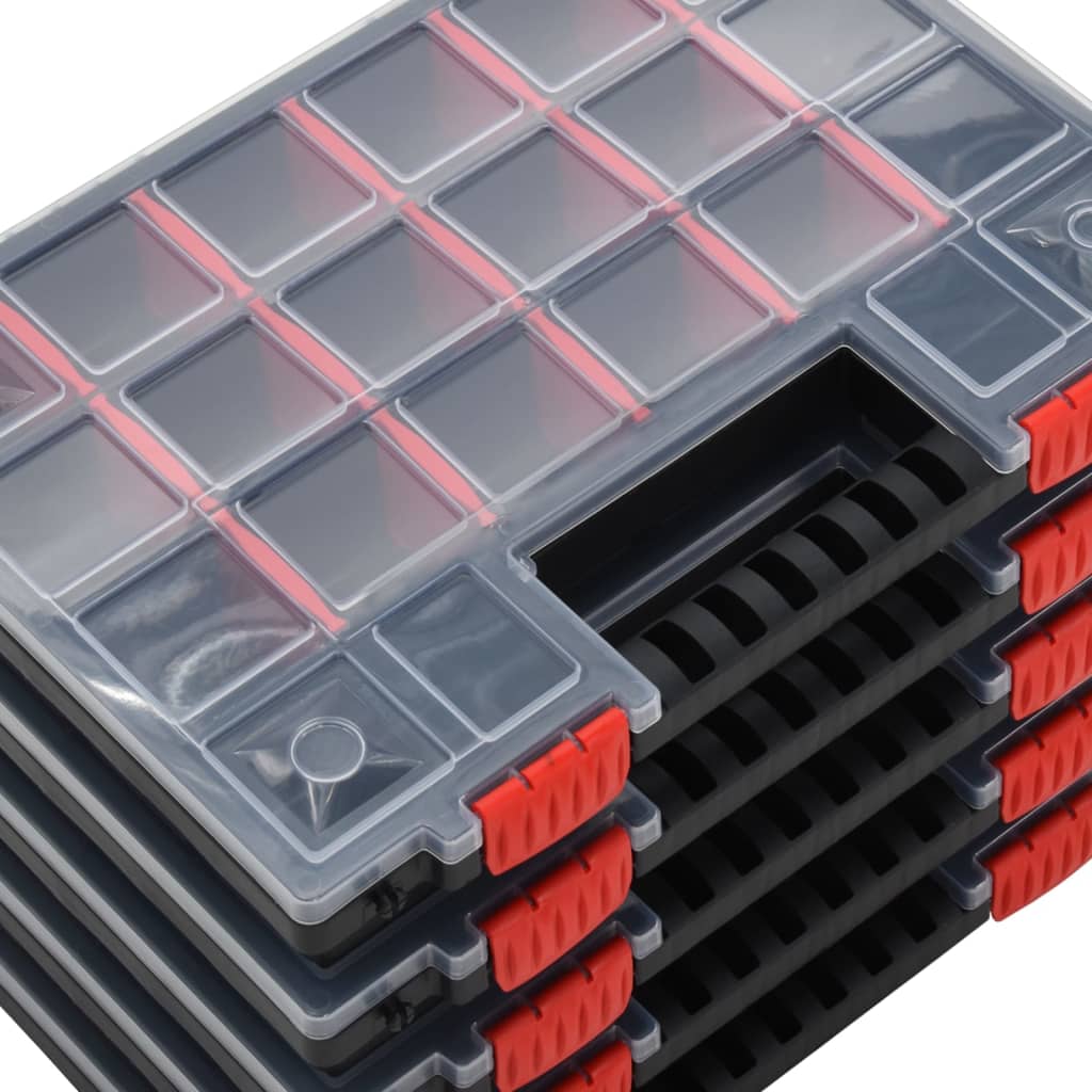 vidaXL kastes ar nodalījumiem, 5 gab., 34,5x25x5 cm, polipropilēns
