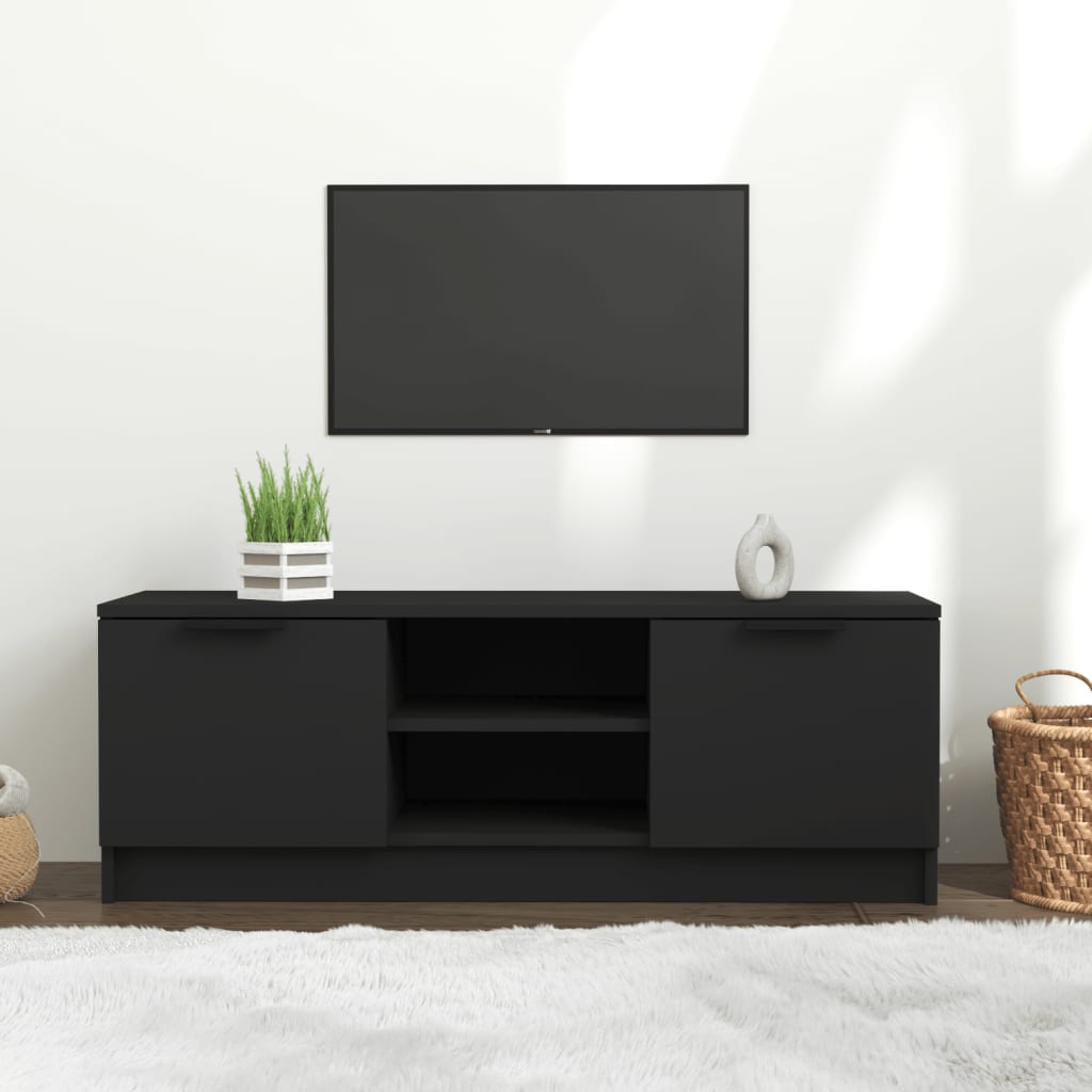 vidaXL TV skapītis, melns, 102x35x36,5 cm, inženierijas koks