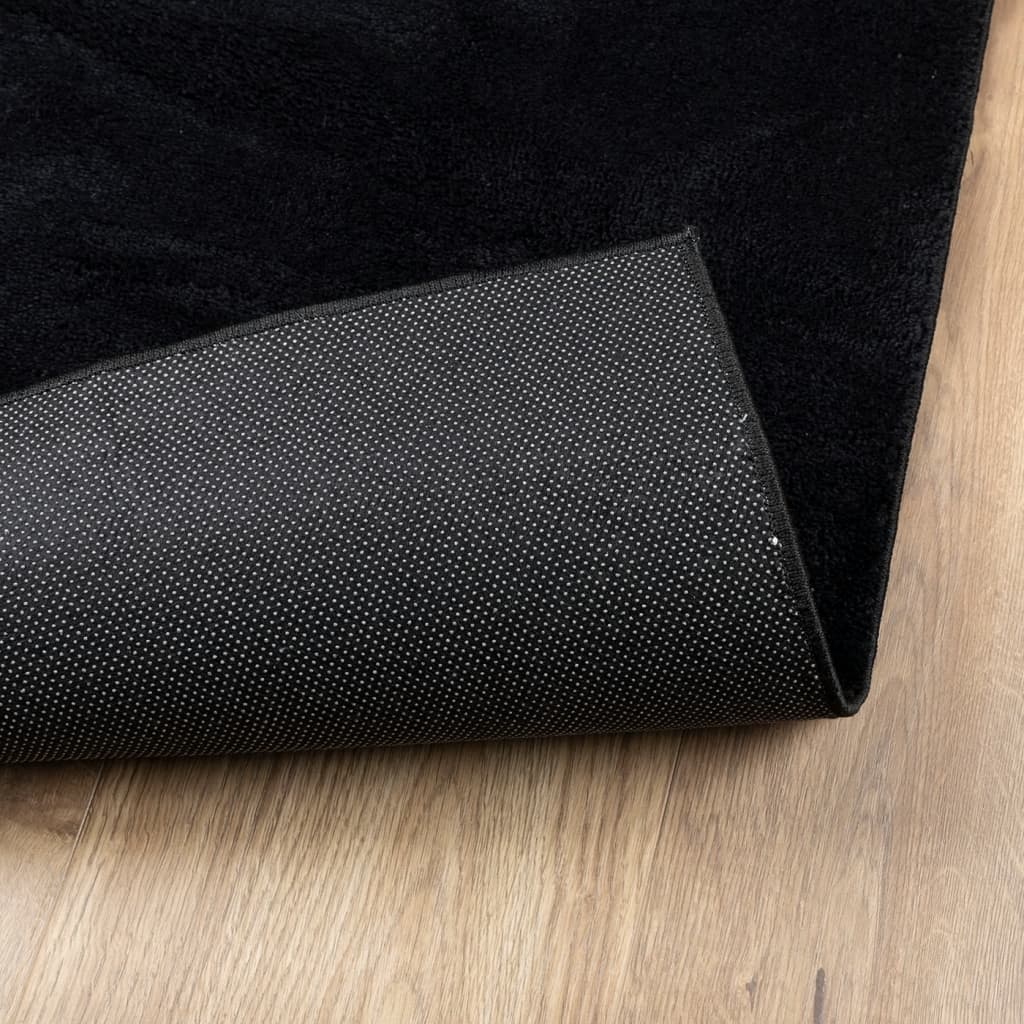 vidaXL paklājs OVIEDO, īsa spalva, melns, 240x240 cm