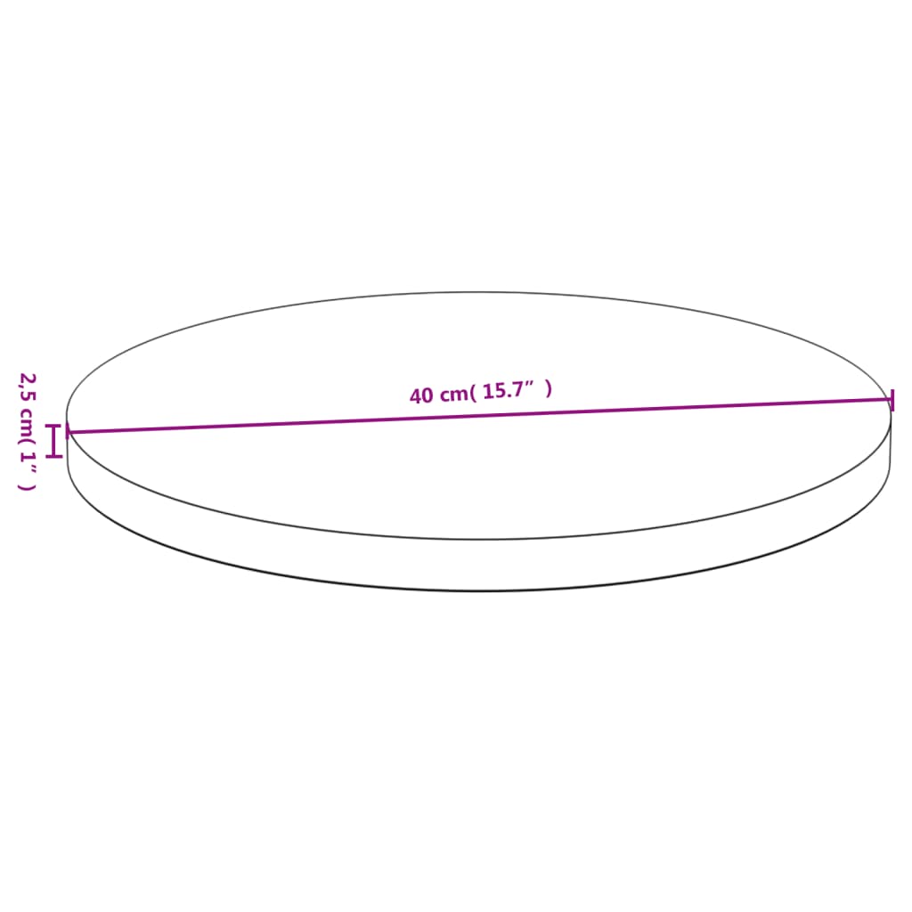 vidaXL galda virsma, Ø40x2,5 cm, bambuss