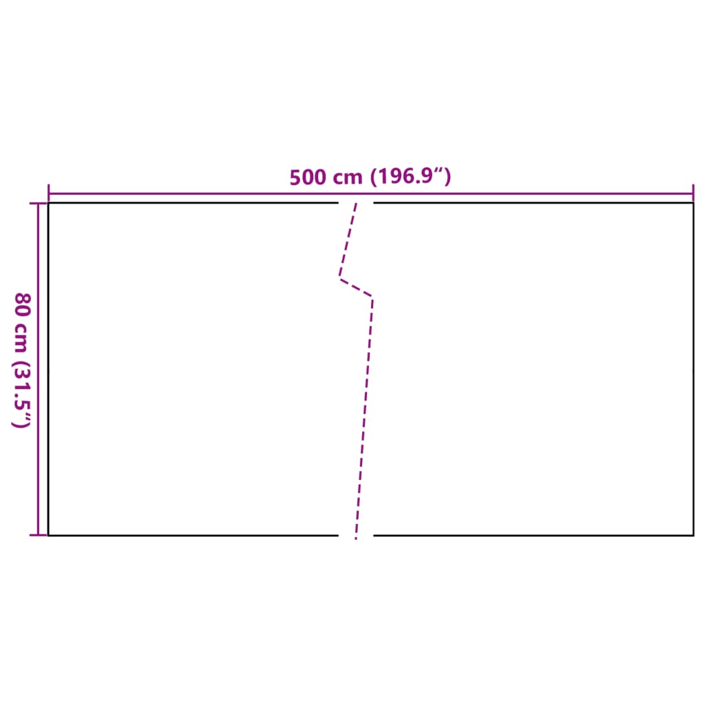 vidaXL balkona aizsegs, pelēks, 500x80 cm, PE rotangpalma