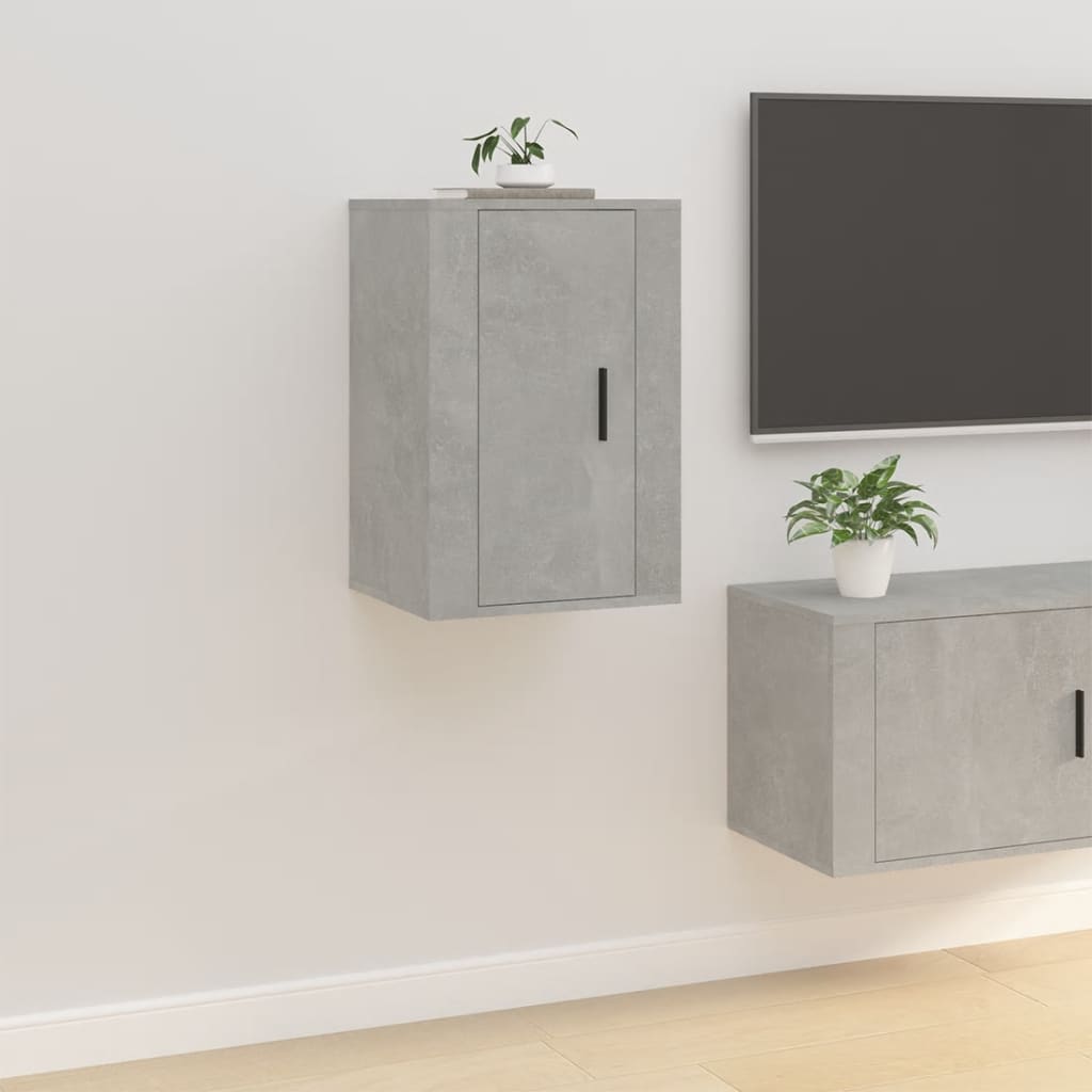 vidaXL sienas TV skapīši, 2 gab., 40x34,5x60 cm, betona pelēks