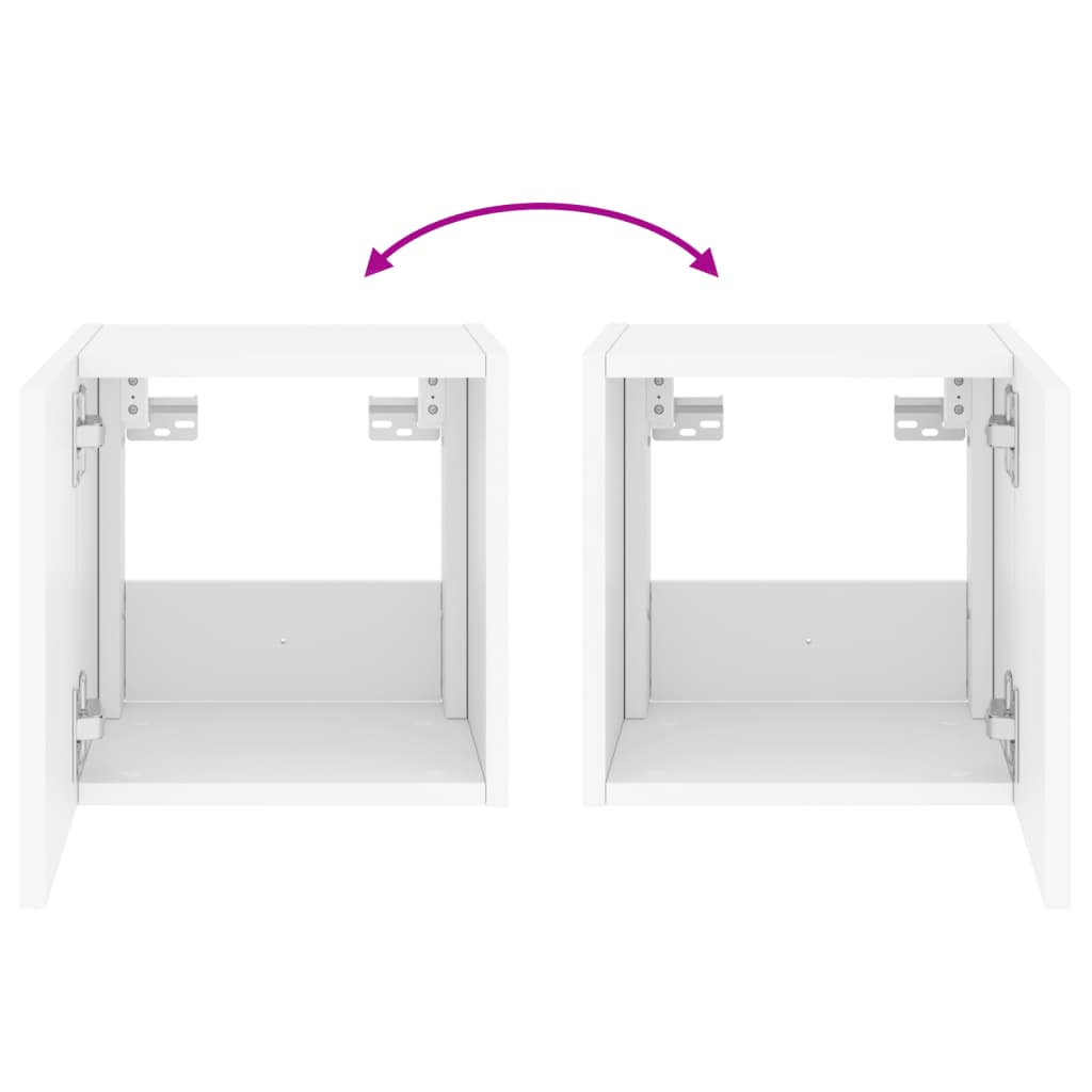 vidaXL TV galdiņi ar LED lampiņām, 2 gab., balti, 30,5x35x30 cm