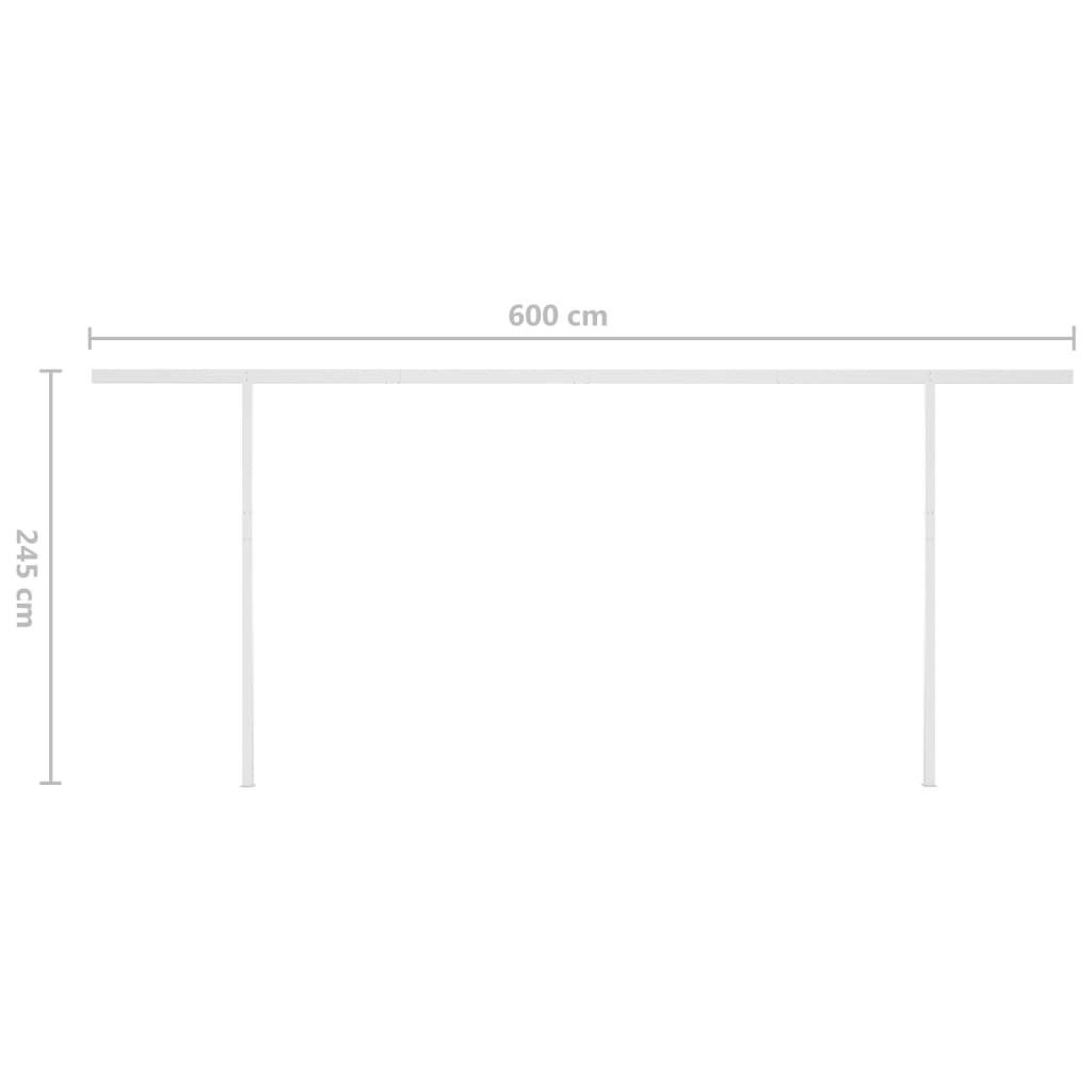 vidaXL izvelkama markīze ar kātiem, 6x3,5 m, automātiska, dzeltenbalta