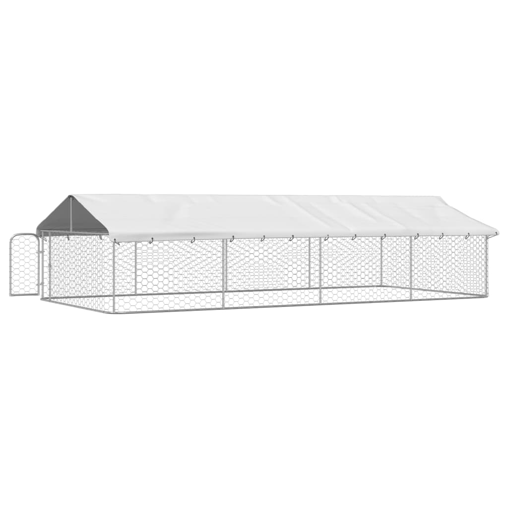 vidaXL suņu voljērs ar jumtu, 600x300x150 cm