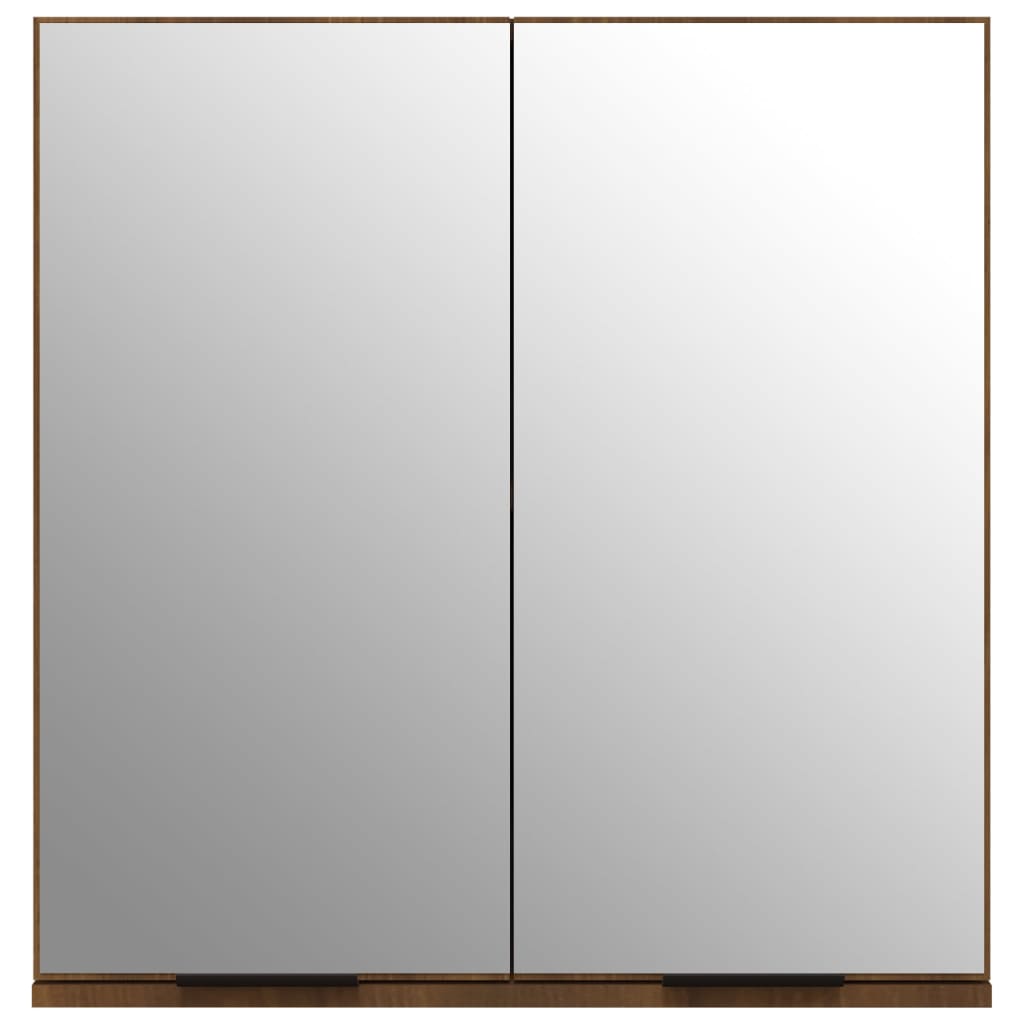 vidaXL vannasistabas spoguļskapītis, brūna koka krāsa, 64x20x67 cm