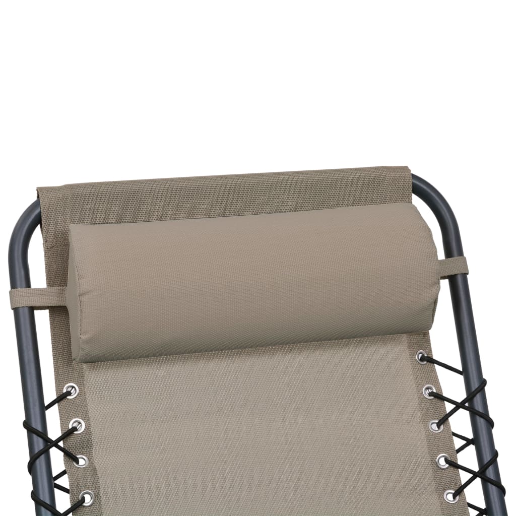 vidaXL pludmales krēsla galvas balsts, 40x7,5x15 cm, pelēkbrūns