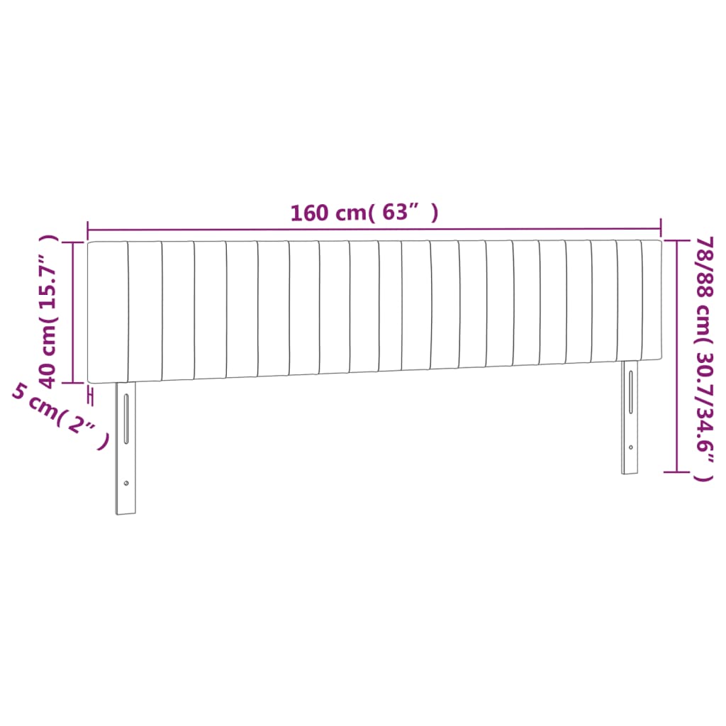 vidaXL gultas galvgaļi, 2 gab., 80x5x78/88 cm, zils audums