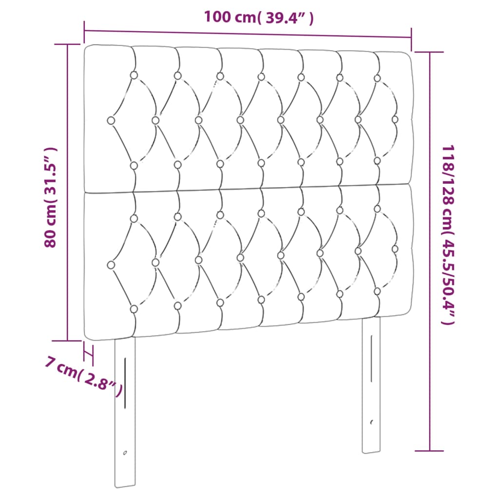 vidaXL gultas galvgaļi, 2 gab., 100x7x78/88 cm, zils audums