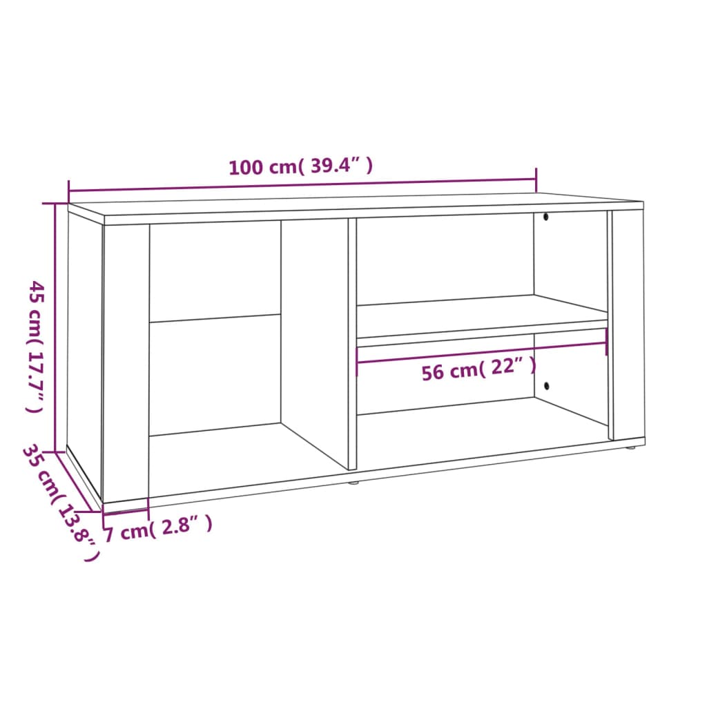 vidaXL apavu plaukts, melns, 100x35x45 cm, inženierijas koks