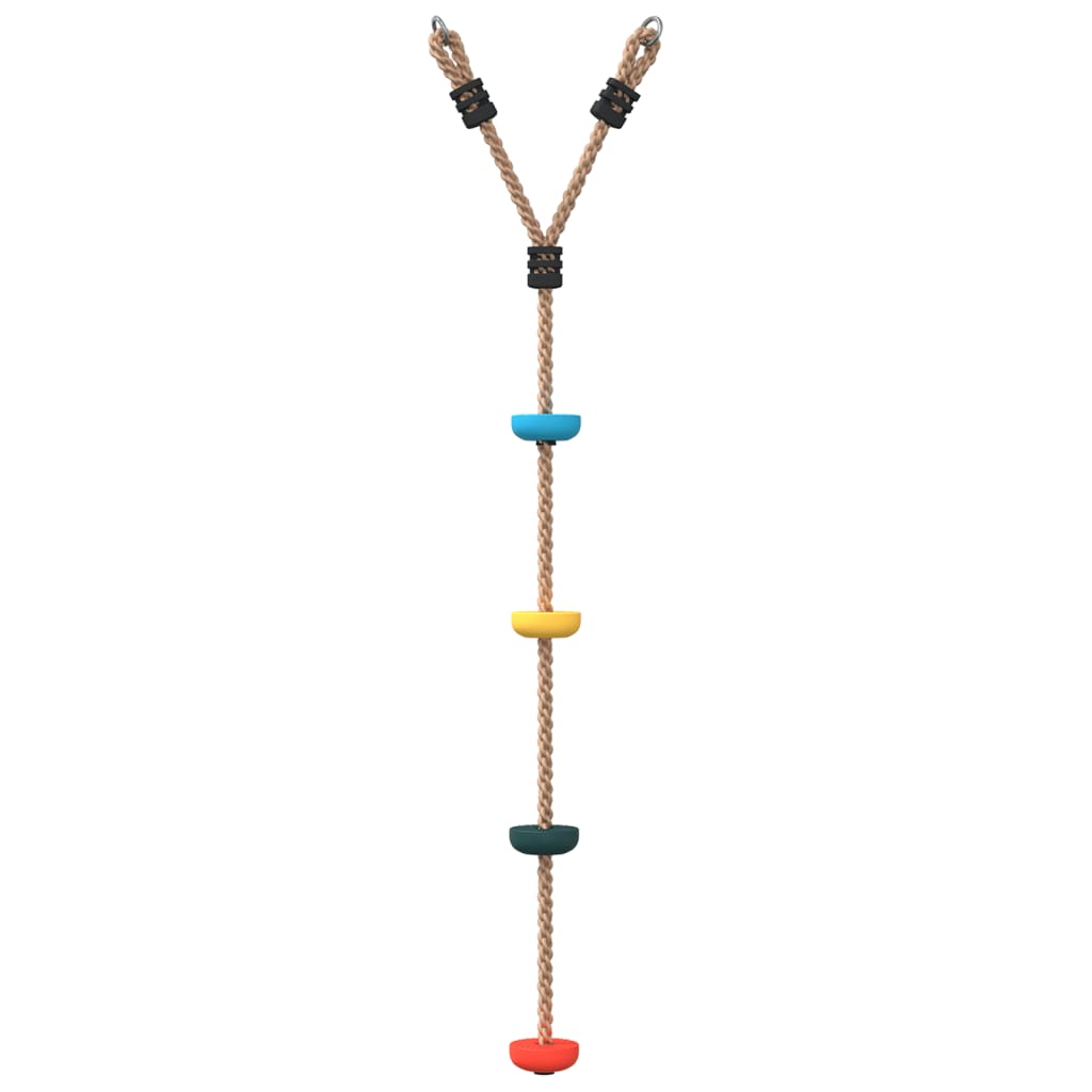 vidaXL bērnu virvju kāpnes ar diskiem, 4 kāpšļi, daudzkrāsainas