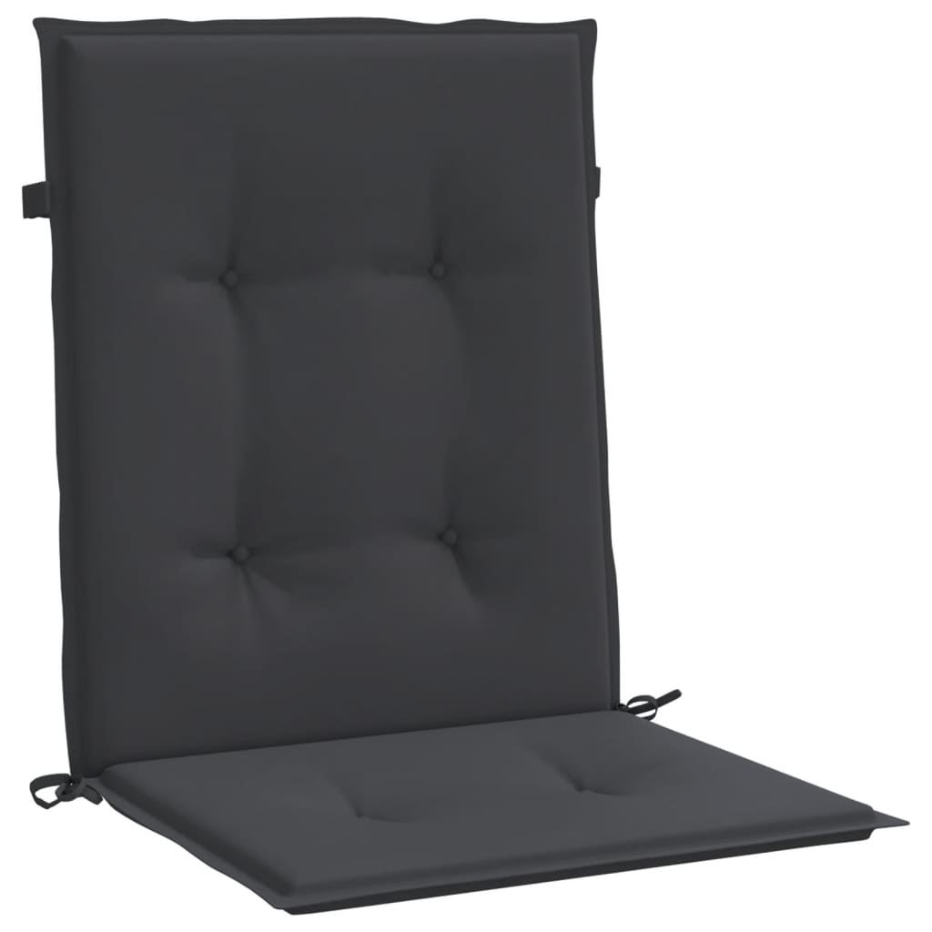 vidaXL dārza krēslu spilveni, 6 gab., melni, 100x50x3 cm, audums