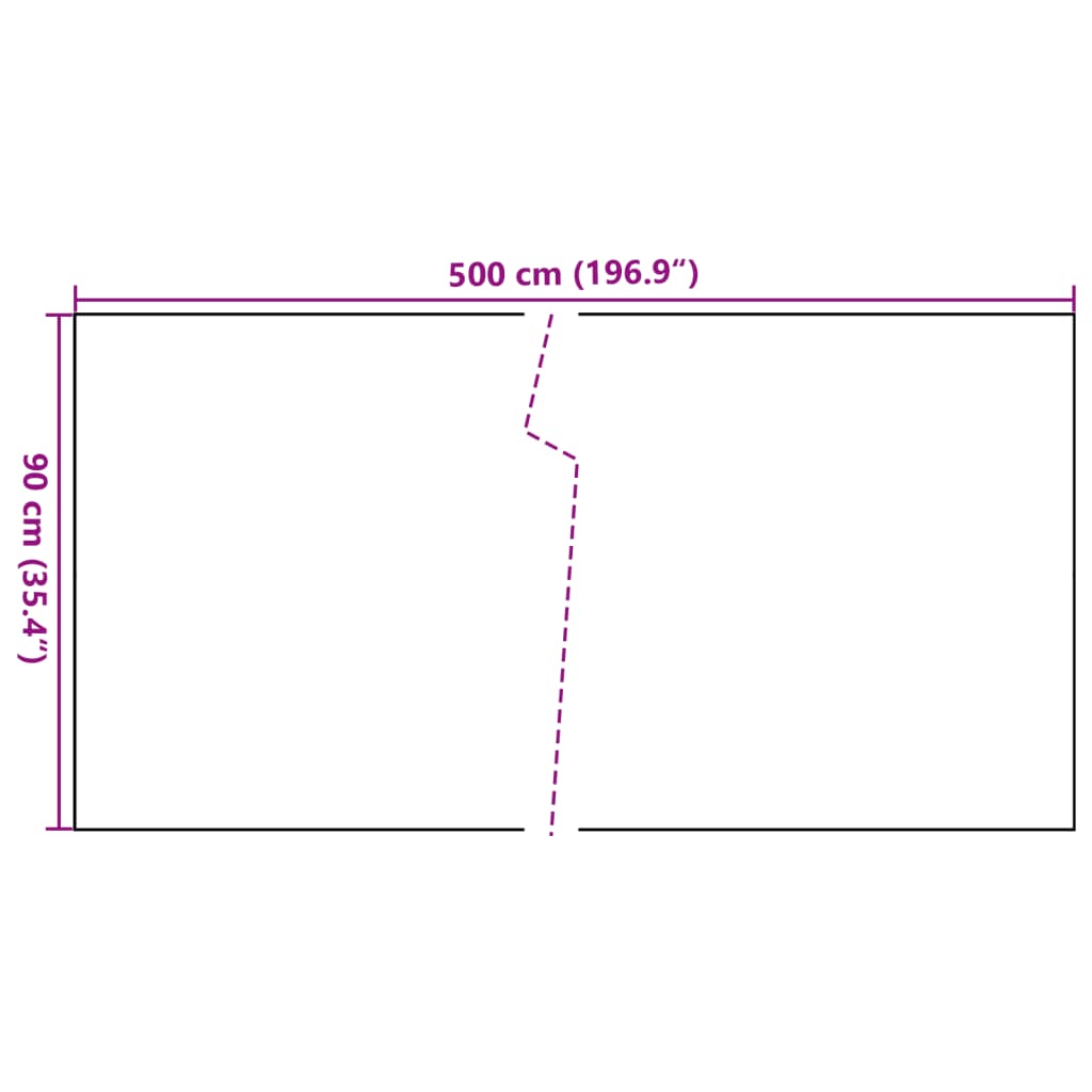 vidaXL balkona aizsegs, balts, 500x90 cm, PE rotangpalma