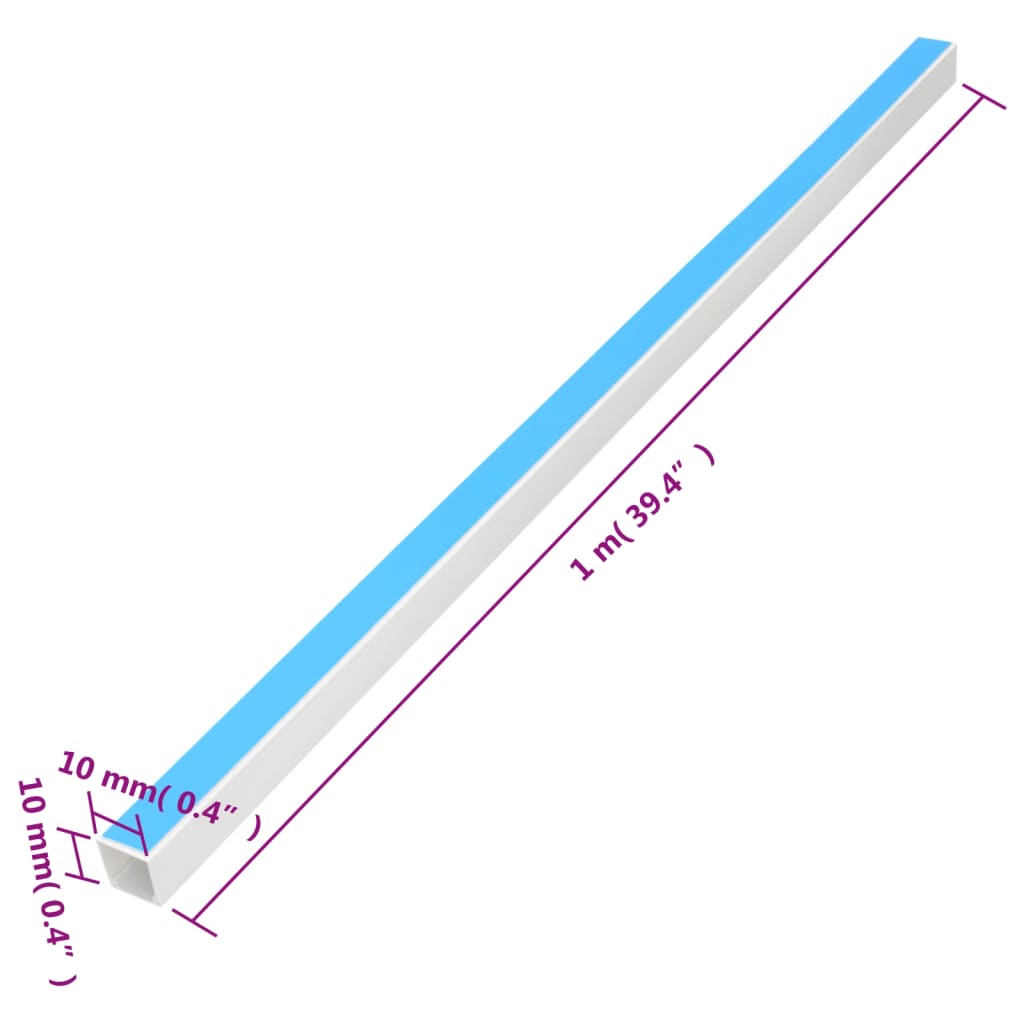 vidaXL kabeļu kanāli, pašlīmējoši, 10x10 mm, 10 m, PVC