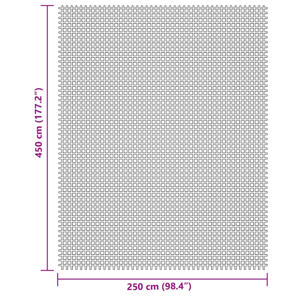 vidaXL kempinga grīdas paklājiņš, krēmkrāsas, 4,5x2,5 m