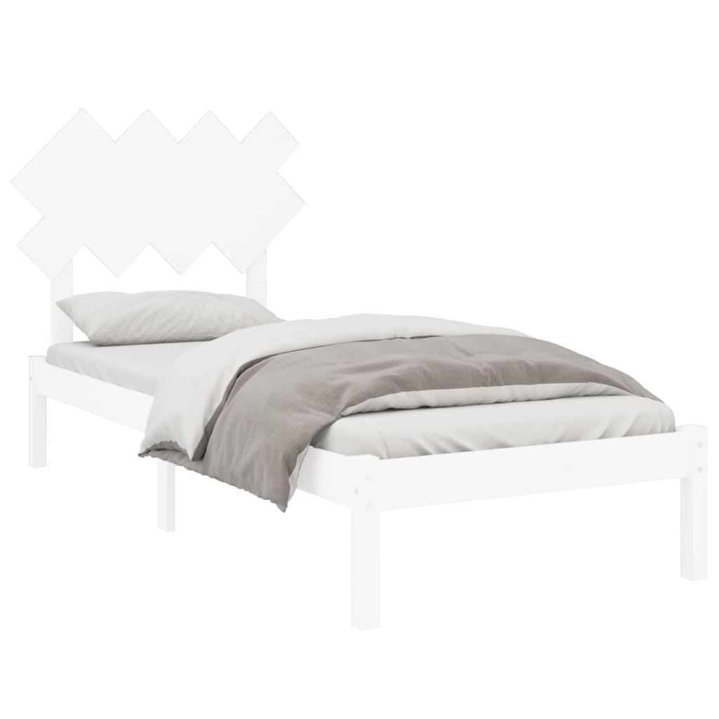vidaXL gultas rāmis, balts, 90x200 cm, masīvkoks