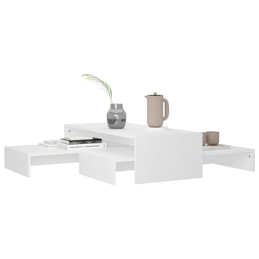 vidaXL kafijas galdiņu komplekts, 100x100x26,5 cm, balta