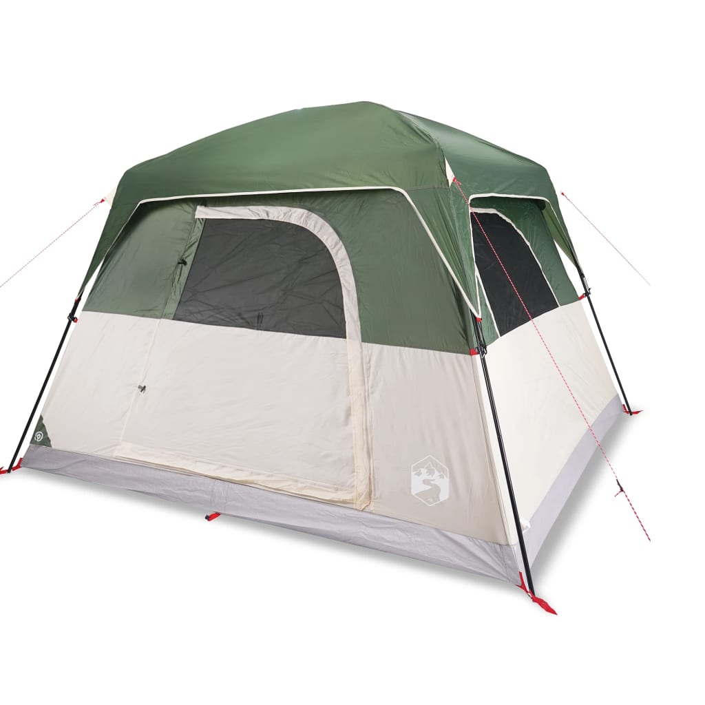 vidaXL kempinga telts 4 personām, zaļa, ūdensdroša