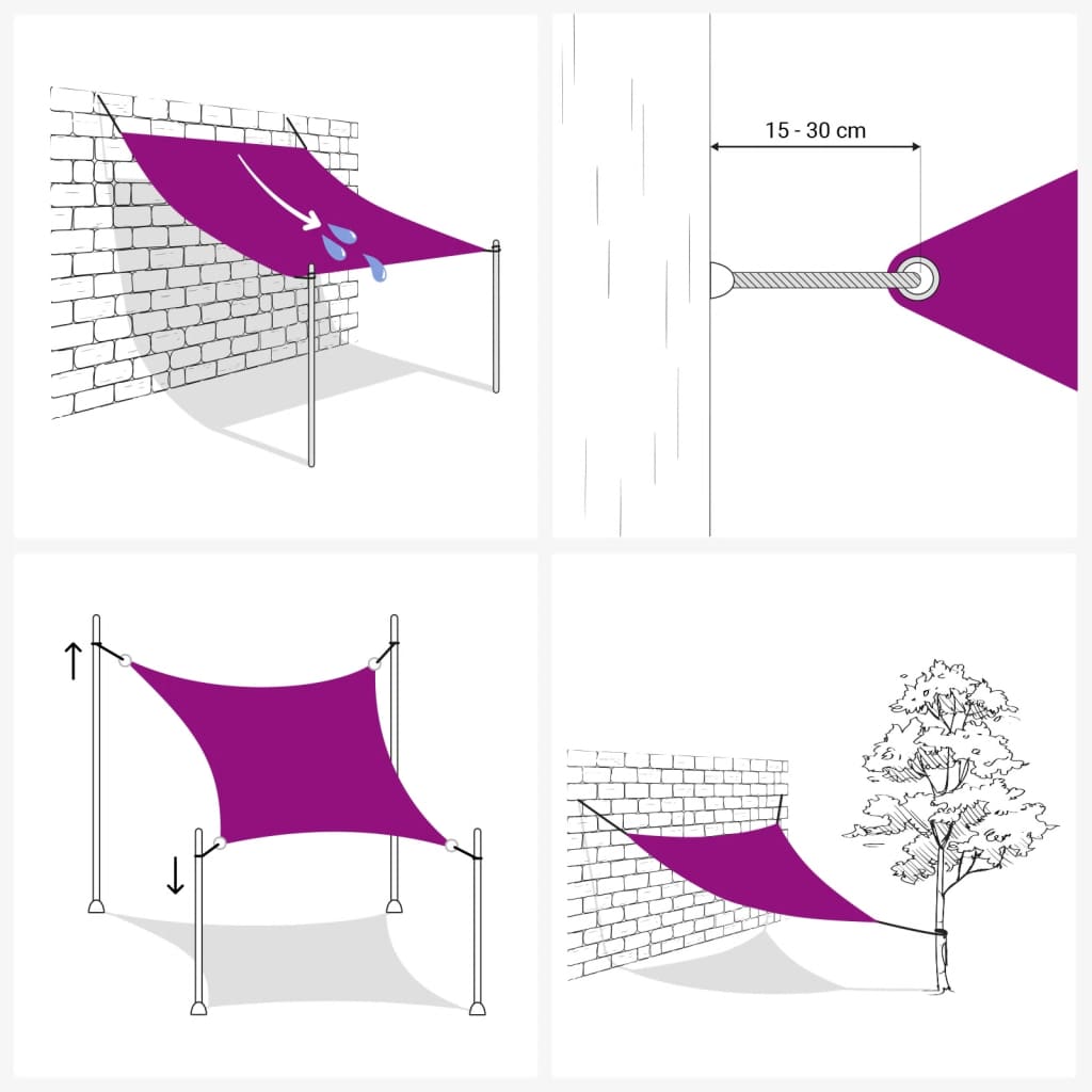 vidaXL saulessargs, taisnstūra forma, 2x2,5 m, brūns oksforda audums