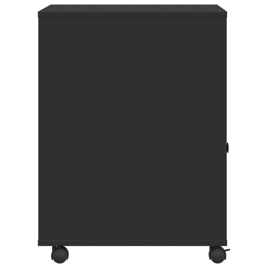 vidaXL printera statīvs ar riteņiem, melns, 60x50x67 cm