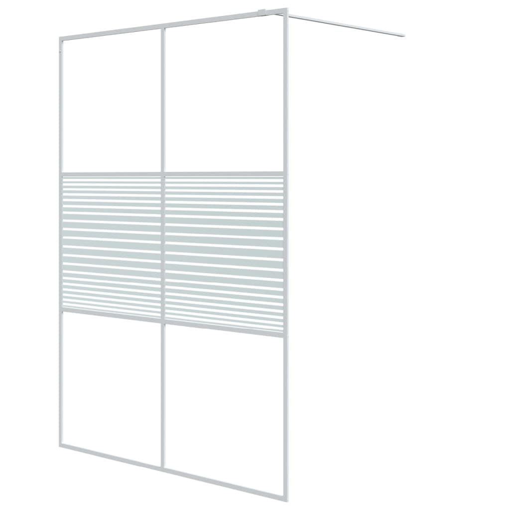 vidaXL dušas siena, 140x195 cm, caurspīdīgs ESG stikls, balta