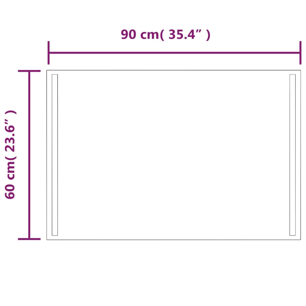 vidaXL vannasistabas spogulis ar LED, 60x90 cm