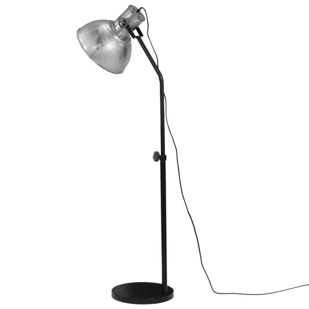 vidaXL grīdas lampa, 25 W, vintāžas, sudraba krāsa, 30x30x90-150cm E27