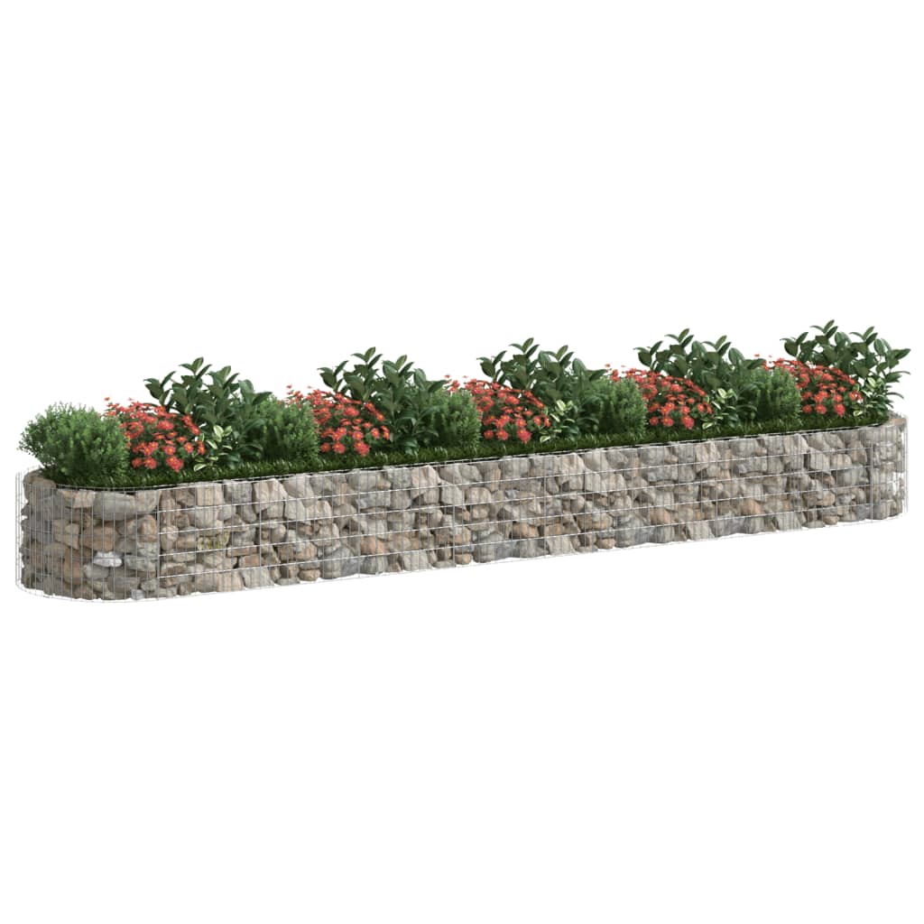 vidaXL gabions, augstā puķu kaste, cinkota dzelzs, 500x100x50 cm